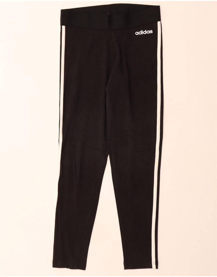ADIDAS Womens Leggings UK 8/10 Small  Black Cotton