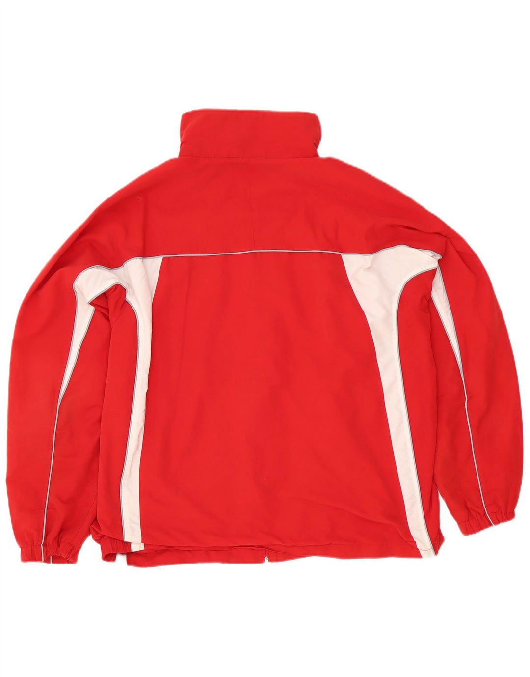 Asics Mens Tracksuit Top Jacket Large Red Colourblock Polyester