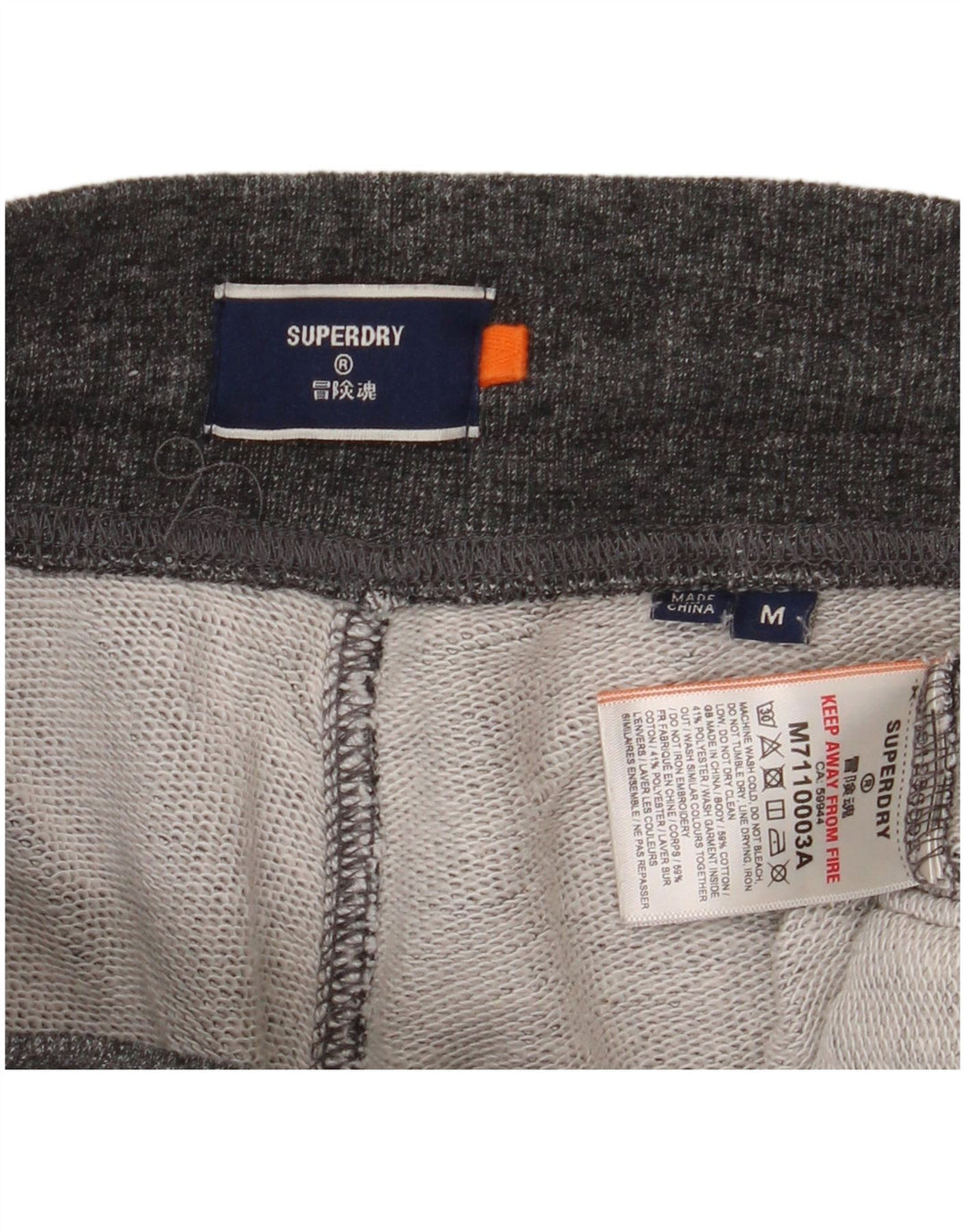Superdry Mens Sport Shorts Medium Grey Cotton