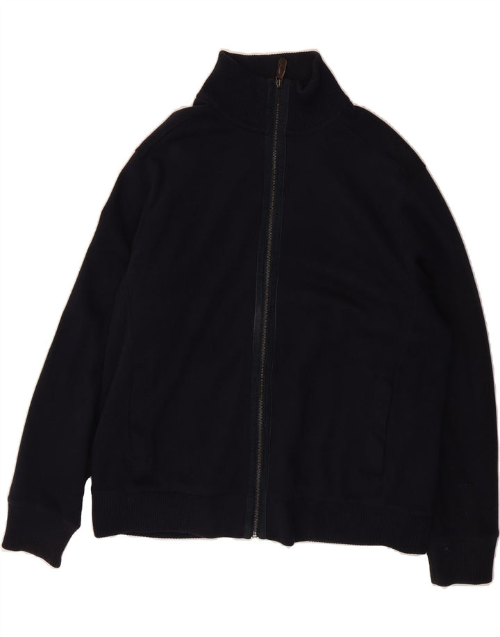MARKS & SPENCER Mens Bomber Jacket UK 42 XL Navy Blue Cotton Vintage Marks & Spencer and Second-Hand Marks & Spencer from Messina Hembry 