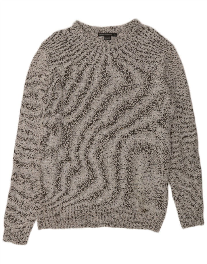 FRENCH CONNECTION Mens Boat Neck Jumper Sweater Large Grey Polyester
