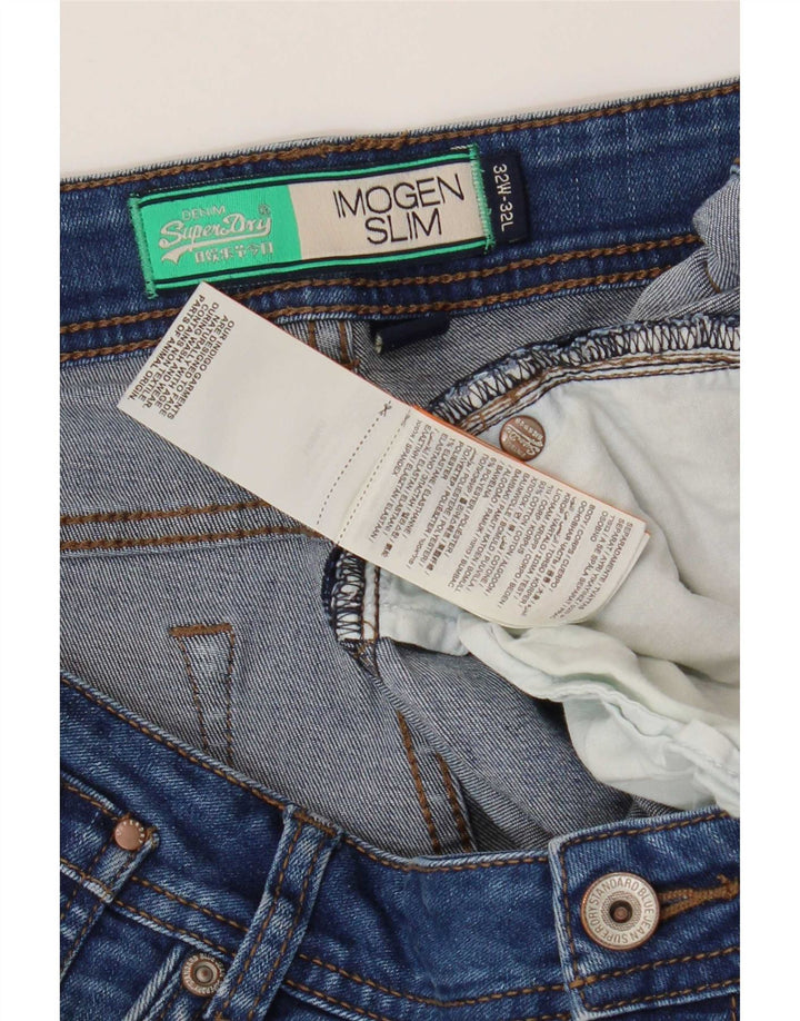 Superdry Womens Imogen Slim Jeans W32 L32 Blue Cotton