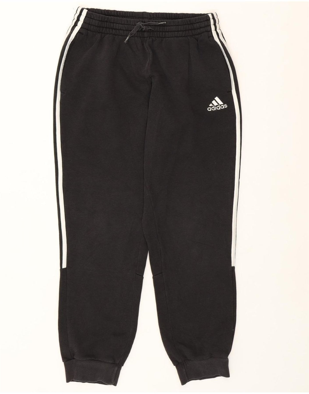 ADIDAS Womens Tracksuit Trousers Joggers UK 12 Medium  Black Cotton