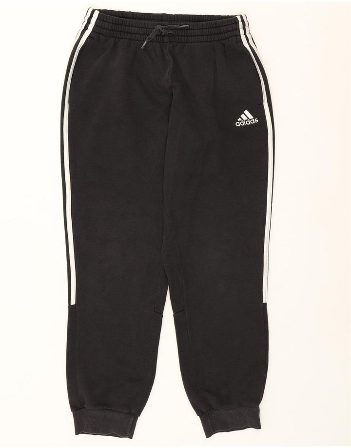 ADIDAS Womens Tracksuit Trousers Joggers UK 12 Medium  Black Cotton