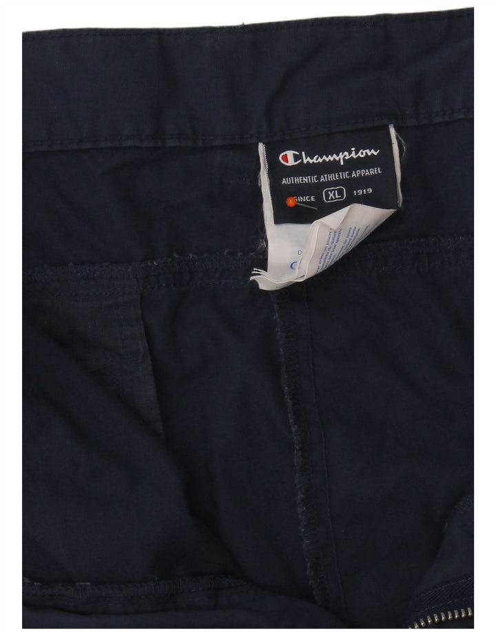 Champion Mens Cargo Shorts XL W38 Navy Blue Cotton