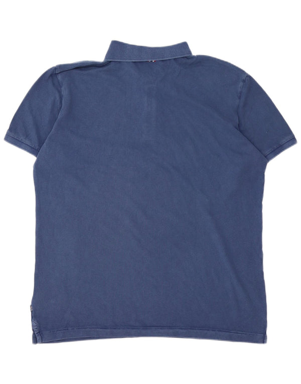 Napapijri Mens Geographic Polo Shirt XL Navy Blue Cotton