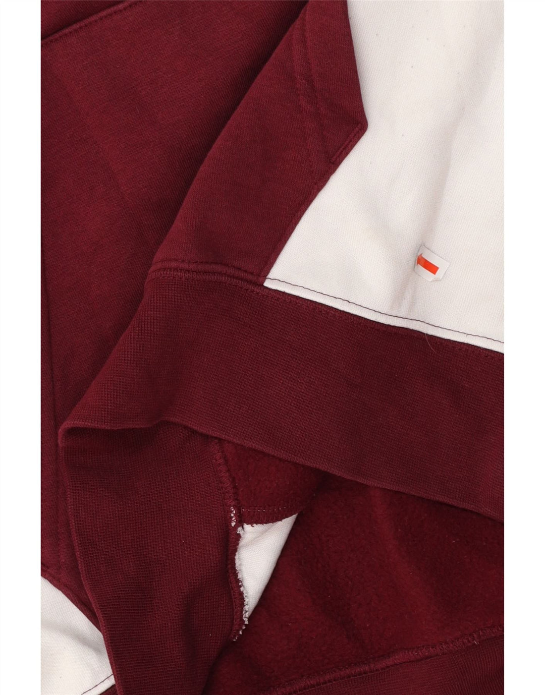 NIKE Mens Graphic Hoodie Jumper Small Maroon Colourblock Cotton