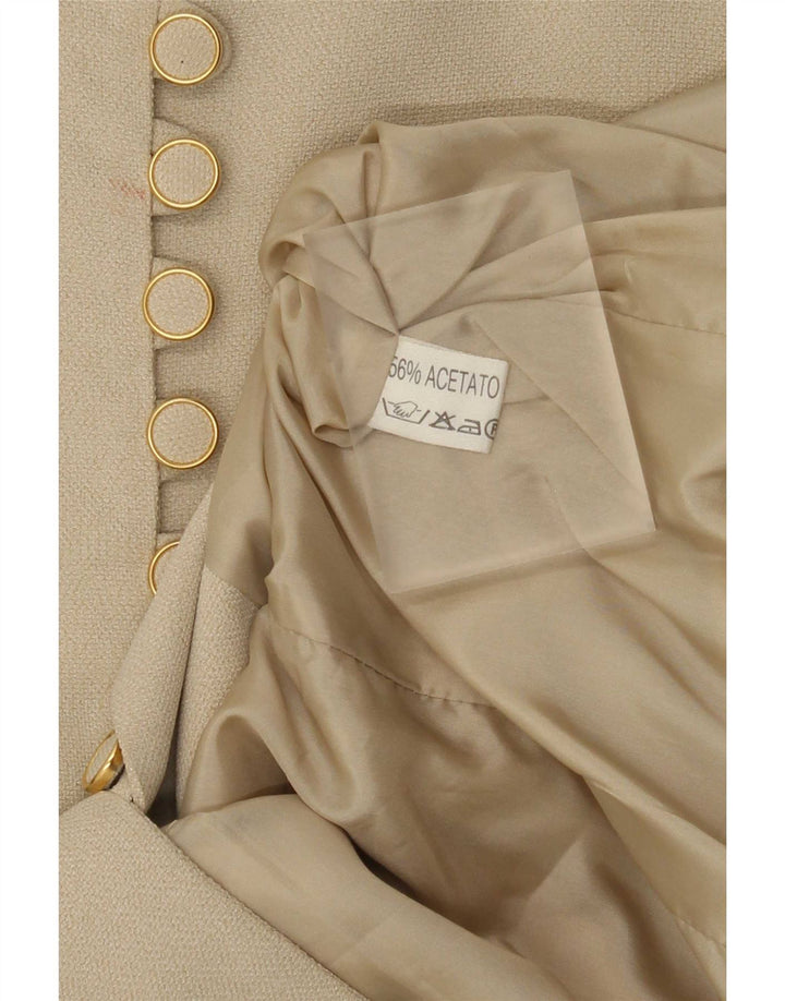 Vintage Womens Graphic Blazer Jacket IT 42 Medium Beige Animal Print