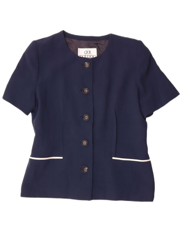 Gai Mattiolo Womens 5 Button 2 Piece Skirt Set UK 18 XL W36 Navy Blue