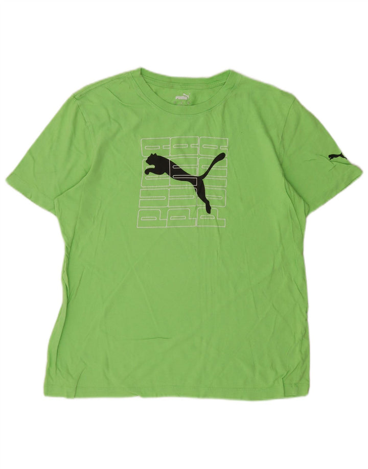 PUMA Womens Graphic T-Shirt Top UK 14 Medium Green