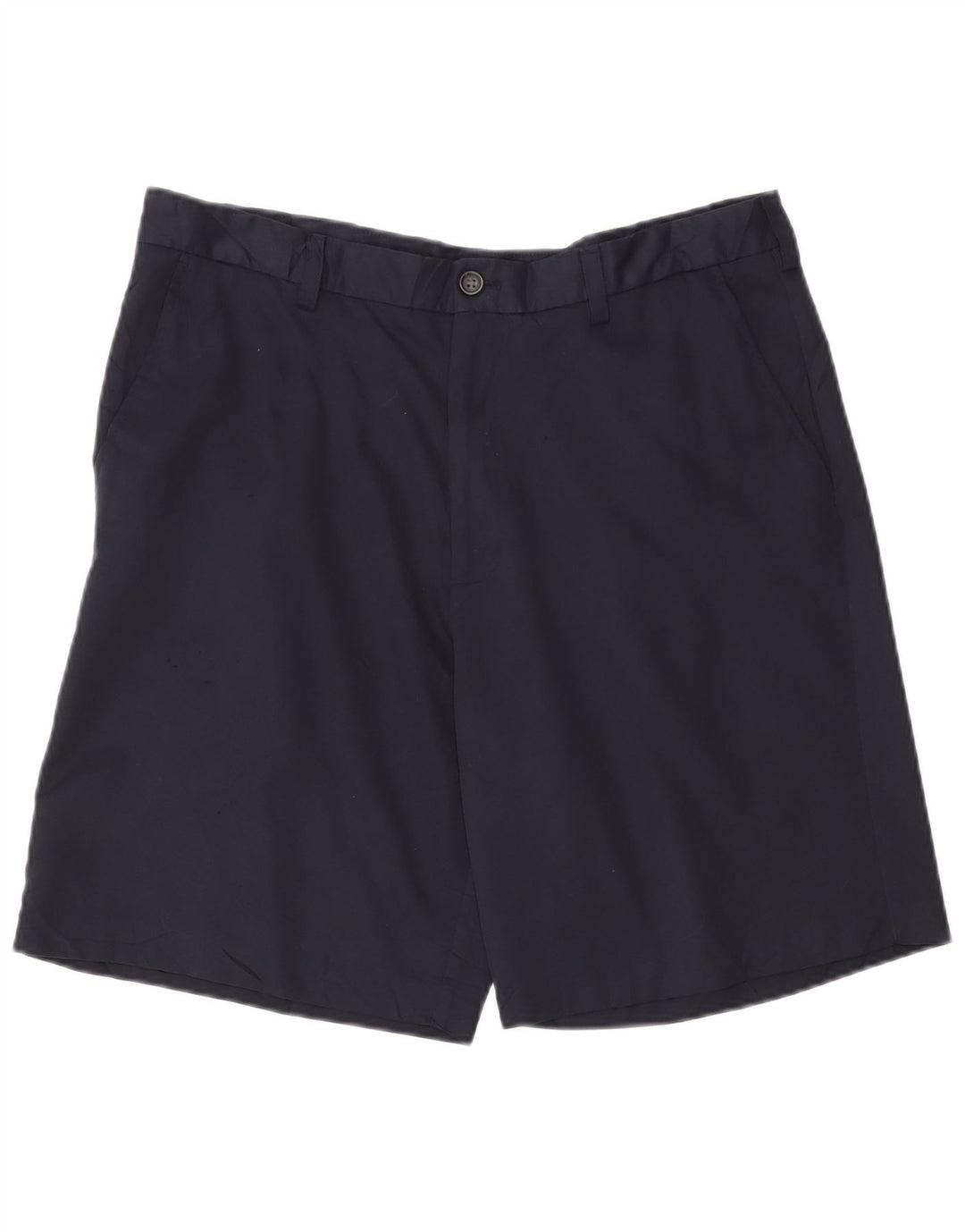 Izod Mens Chino Shorts W36 Large Navy Blue Polyester