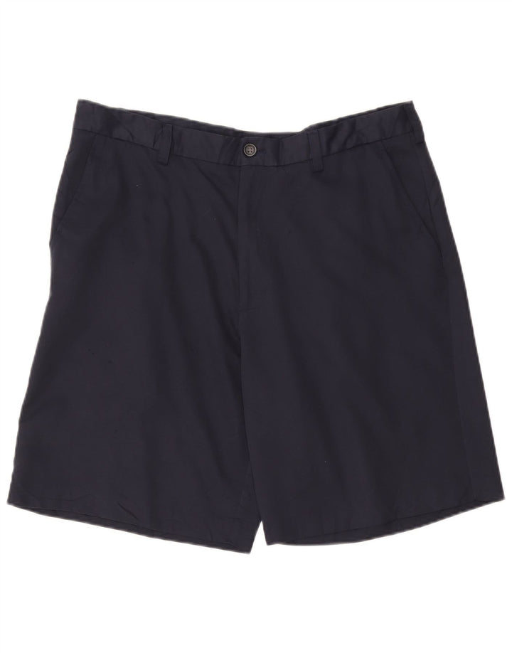 Izod Mens Chino Shorts W36 Large Navy Blue Polyester
