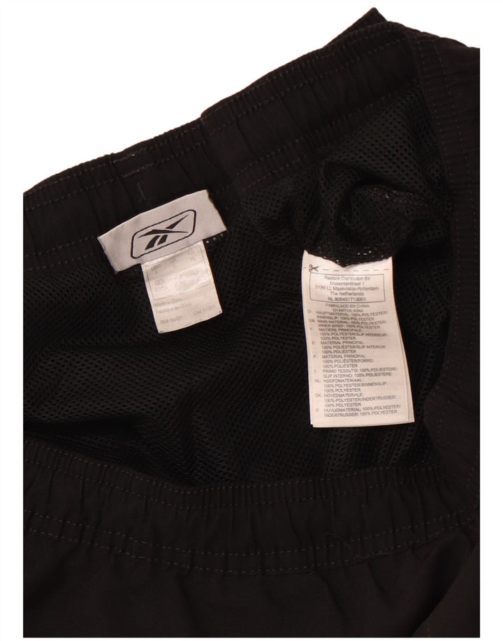 REEBOK Mens Graphic Sport Shorts  Large  Black Polyester