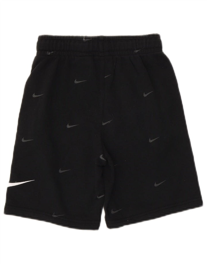NIKE Boys Standard Fit Graphic Sport Shorts 8-9 Years Small Black Cotton