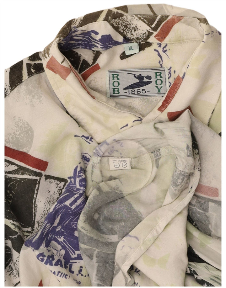 ROB ROY Mens Graphic Short Sleeve Shirt XL Multicoloured Patchwork Viscose