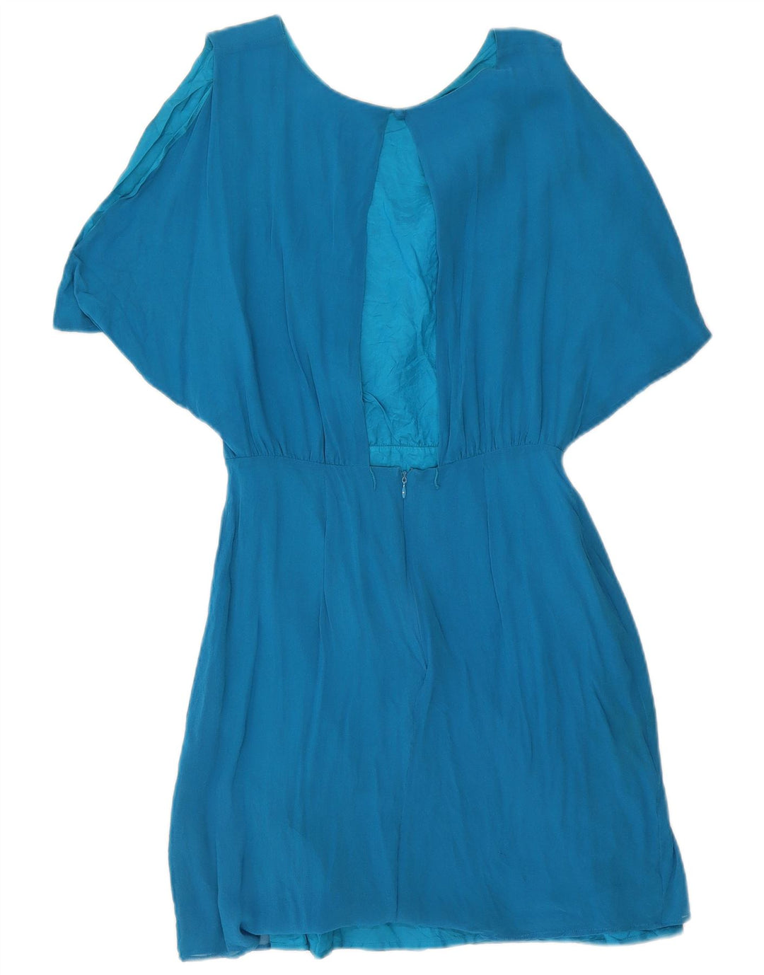 Stefanel Womens Oversized Off Shoulder A-Line Dress US 8 Medium Blue