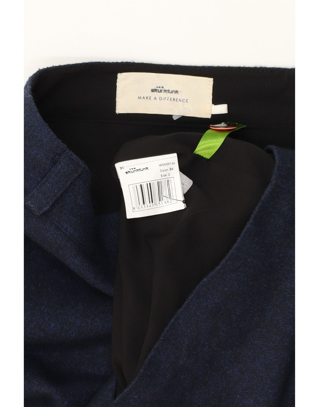 SKUNKFUNK Womens Pencil Skirt US 2 XS W30  Navy Blue Polyester Vintage Skunkfunk and Second-Hand Skunkfunk from Messina Hembry 