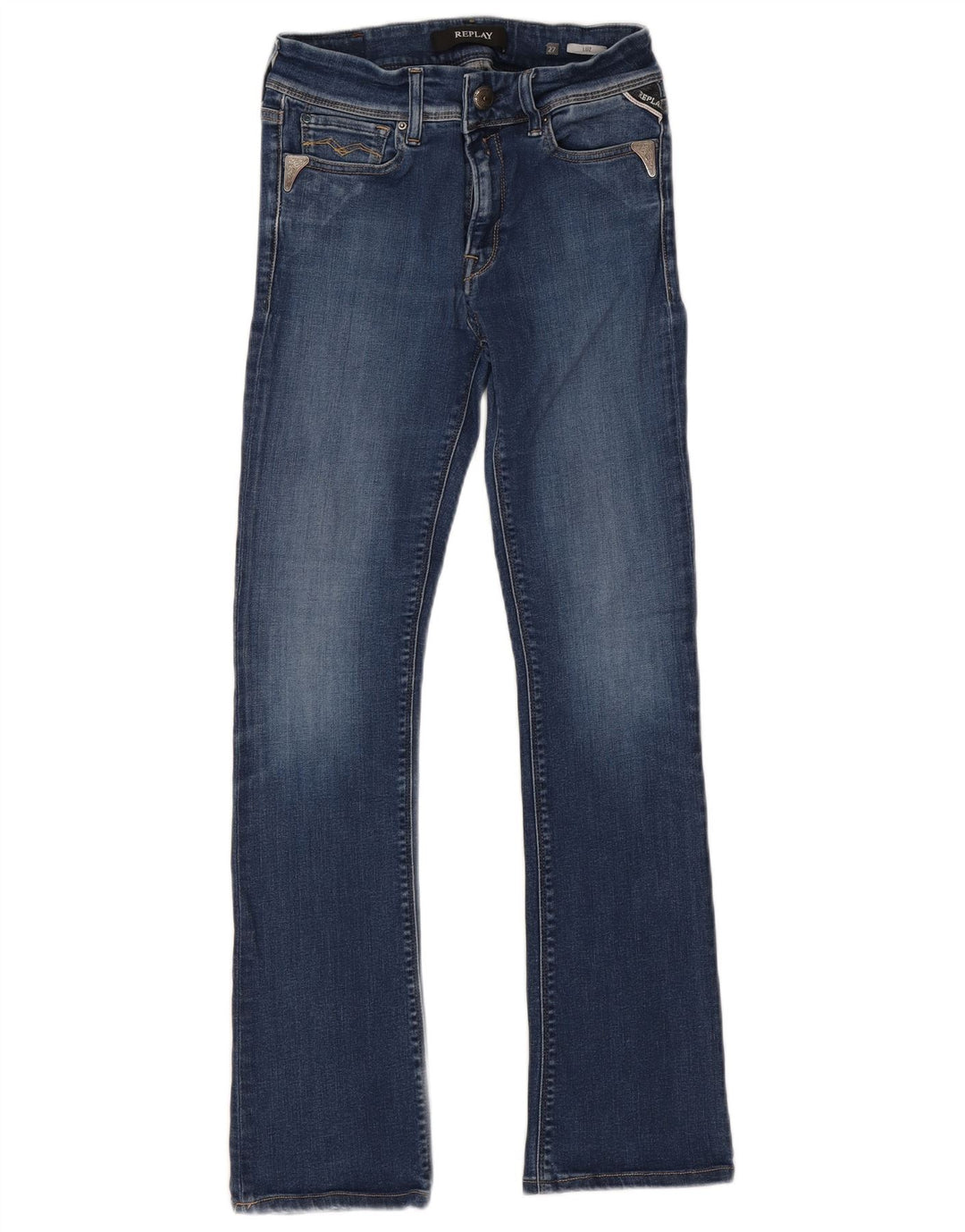 Replay Womens Luz Bootcut Jeans W27 L29 Blue Cotton