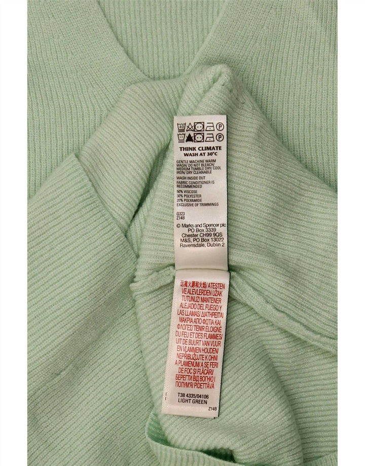 Marks & Spencer Womens Blouse Top UK 12 Medium Green Viscose