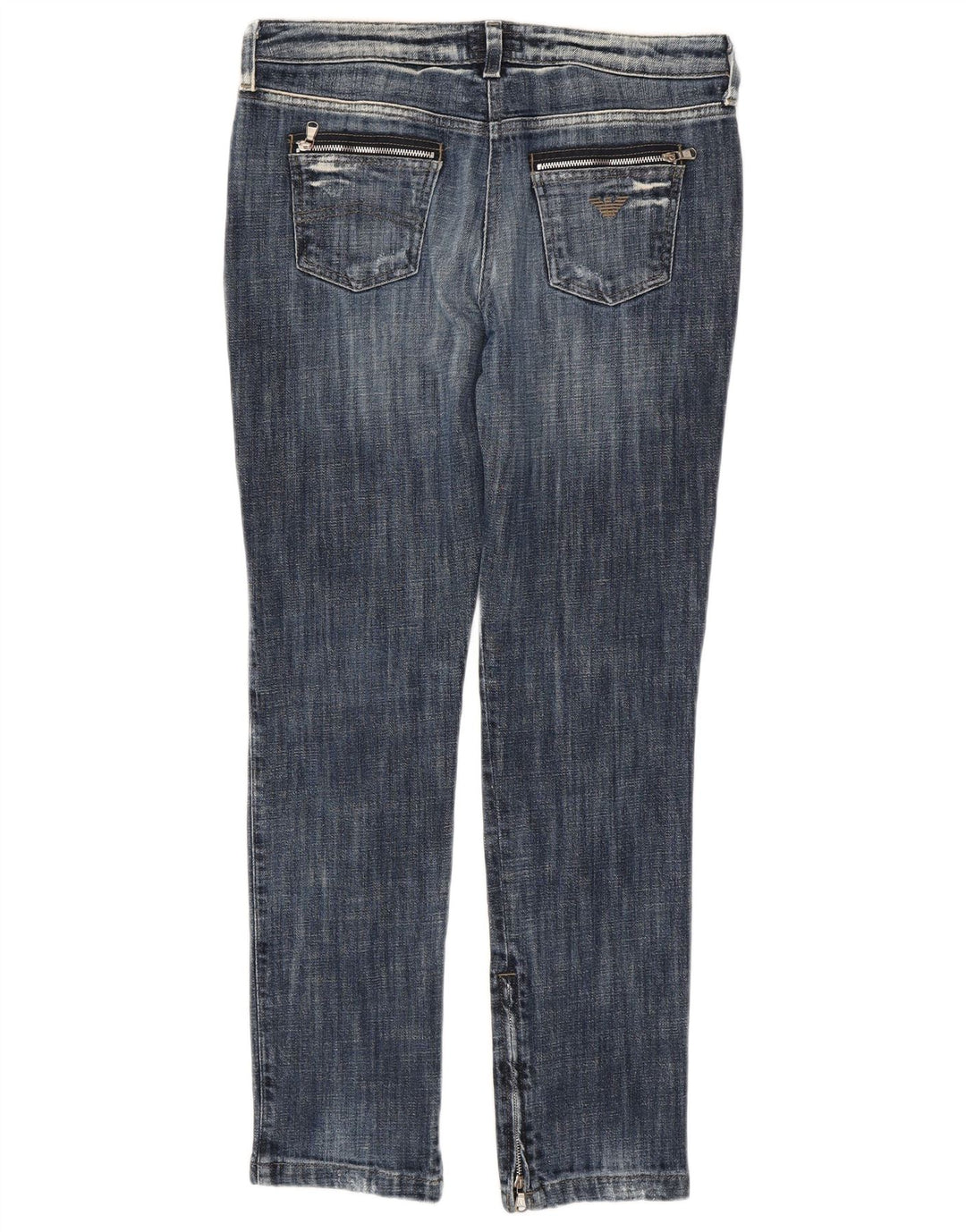 Armani Womens Distressed Slim Jeans W29 L29 Navy Blue