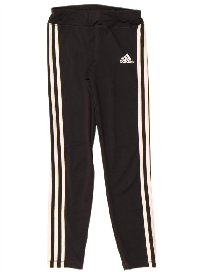 ADIDAS Girls Climalite Leggings 9-10 Years Small  Black Polyester