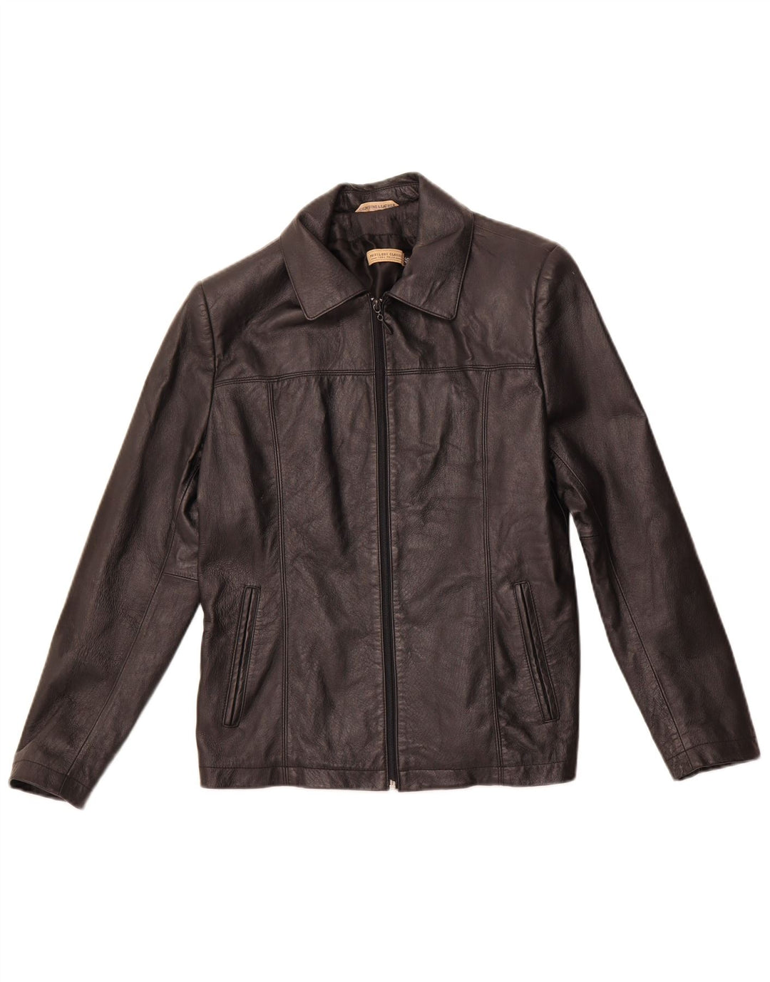 PRIVILEGI Womens Leather Jacket IT 46 Large Black Leather