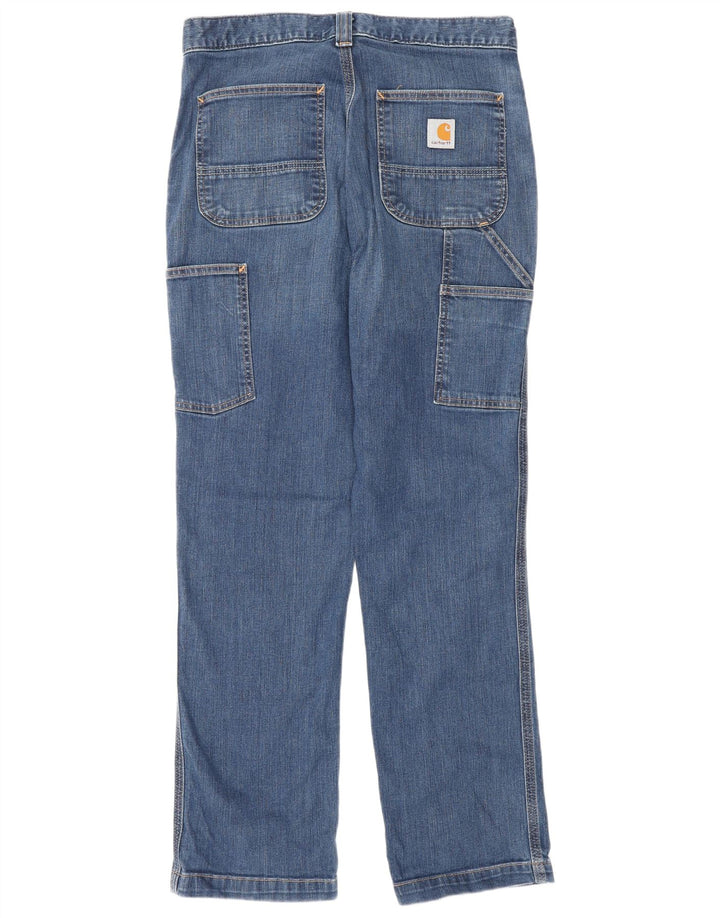 CARHARTT Mens Cargo Relaxed Fit Straight Jeans W30 L30 Blue Cotton