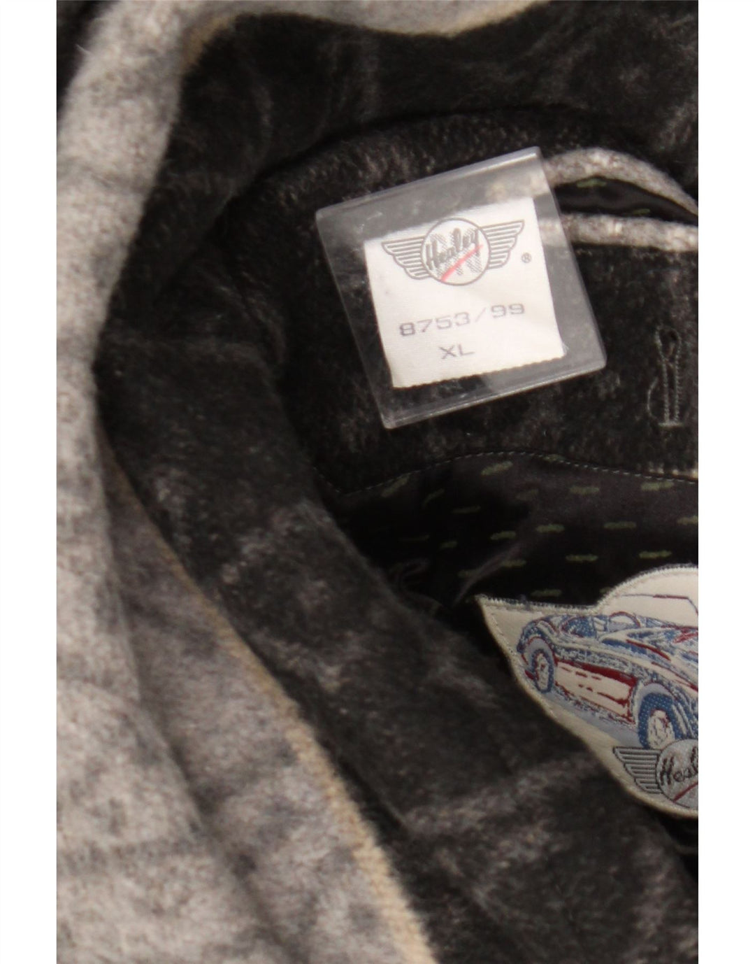 Vintage Mens Bomber Jacket UK 42 XL Grey Geometric Wool