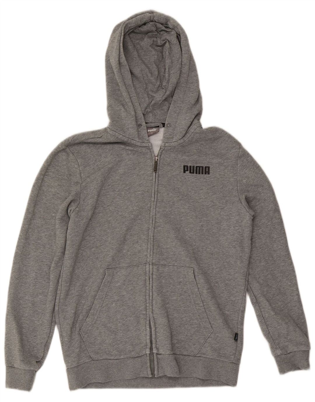 Puma Mens Zip Hoodie Sweater Small Grey Flecked