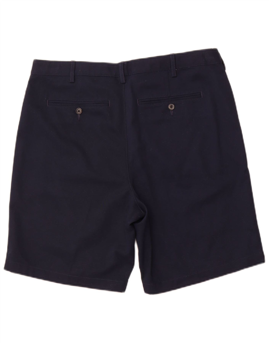 LANDS END Mens Chino Shorts W36 Large Navy Blue Cotton