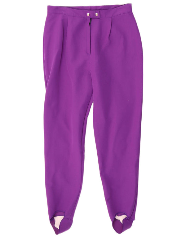 Vintage Womens Stirrup Trousers IT 46 Large W28 L29 Purple Acrylic Sports