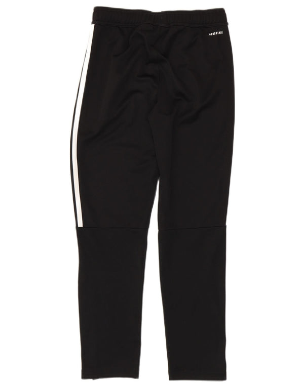 ADIDAS Boys Aeroready Tracksuit Trousers 11-12 Years Black Polyester