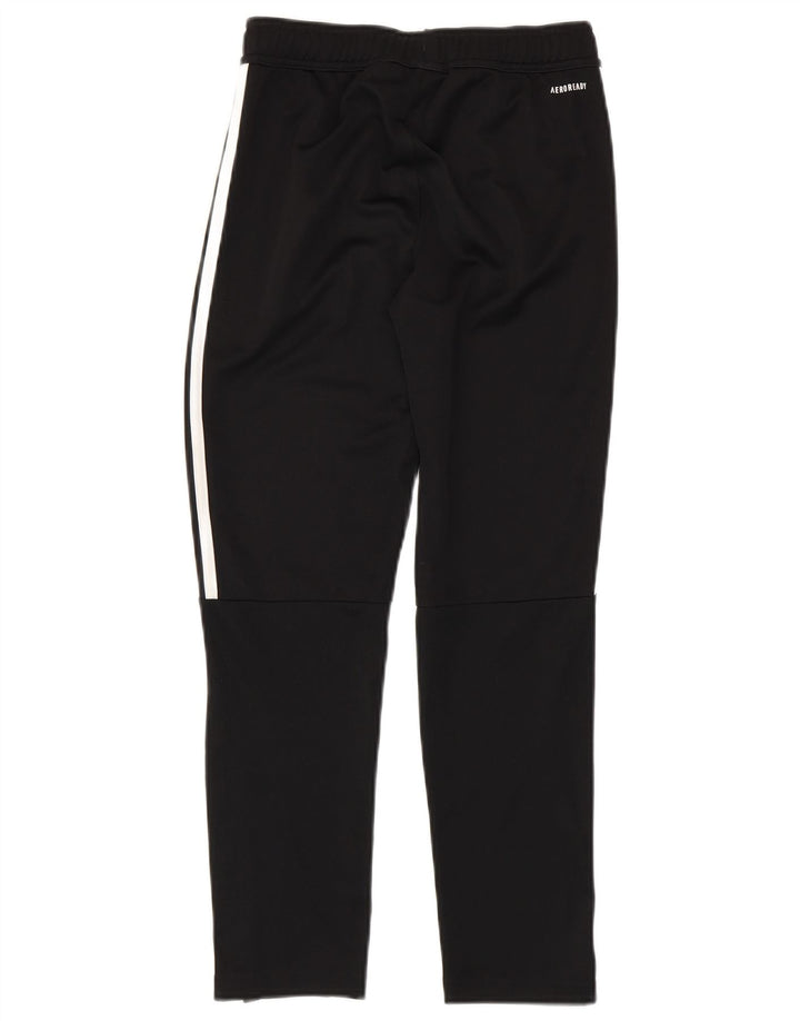 ADIDAS Boys Aeroready Tracksuit Trousers 11-12 Years Black Polyester