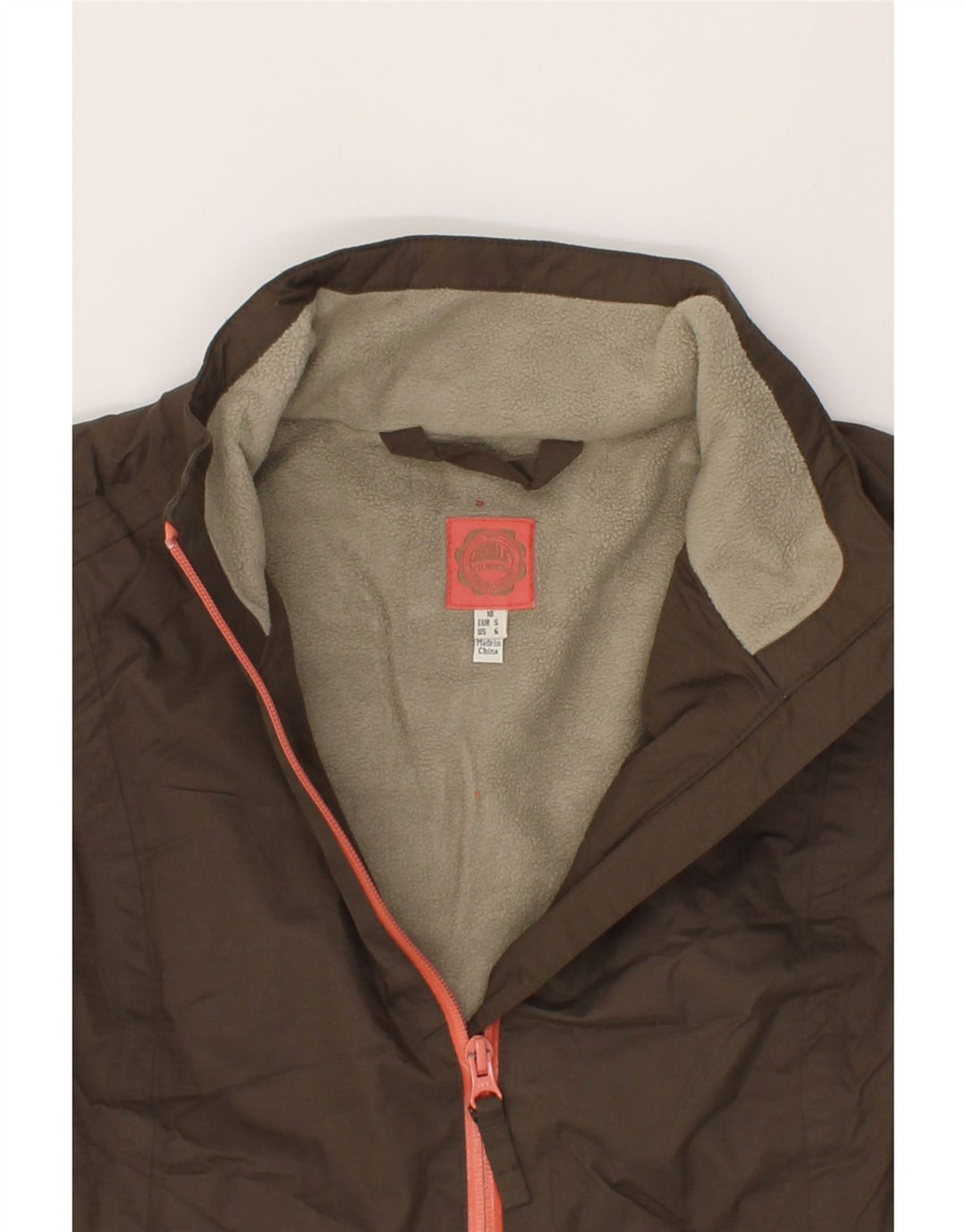 JOULES Womens Windbreaker Jacket UK 10 Small Brown Polyester Vintage Joules and Second-Hand Joules from Messina Hembry 