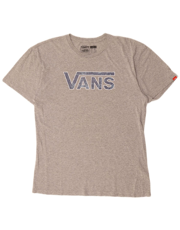 VANS Mens Classic Fit Graphic T-Shirt Top Large Grey Cotton