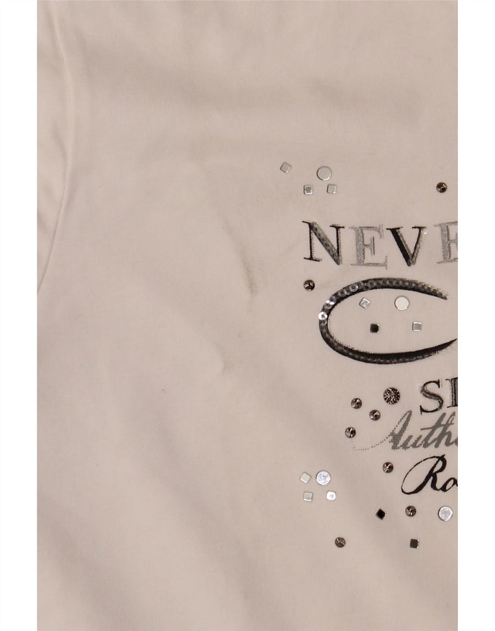 CHAMPION Womens Easy Fit Graphic Tracksuit Top Jacket UK 16 Large White