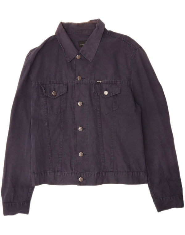 Gas Mens Bomber Jacket UK 40 Large Navy Blue Cotton