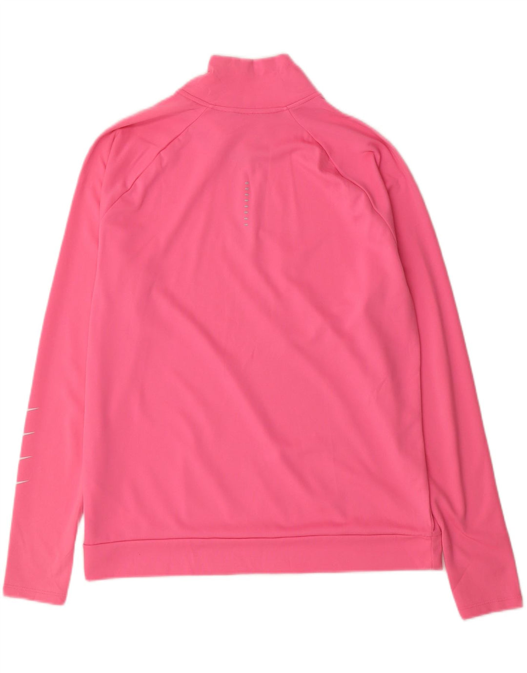 NIKE Womens Dri Fit Zip Neck Sweatshirt Jumper UK 16 Large Pink Polyester
