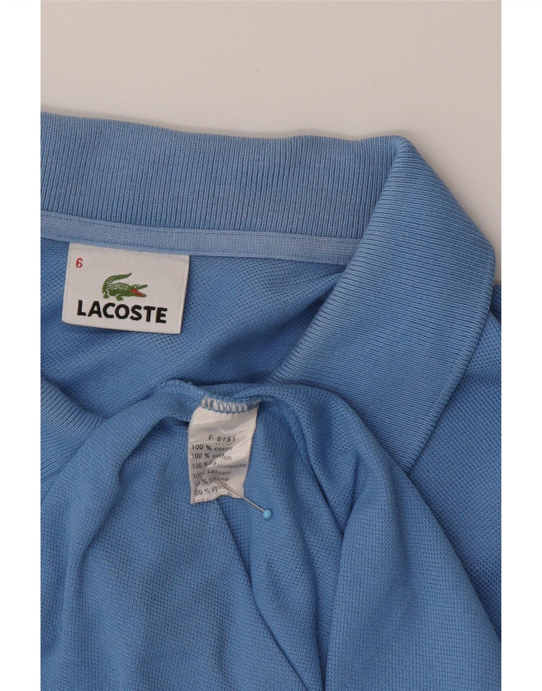 LACOSTE Mens Polo Shirt Size 6 XL Blue Cotton