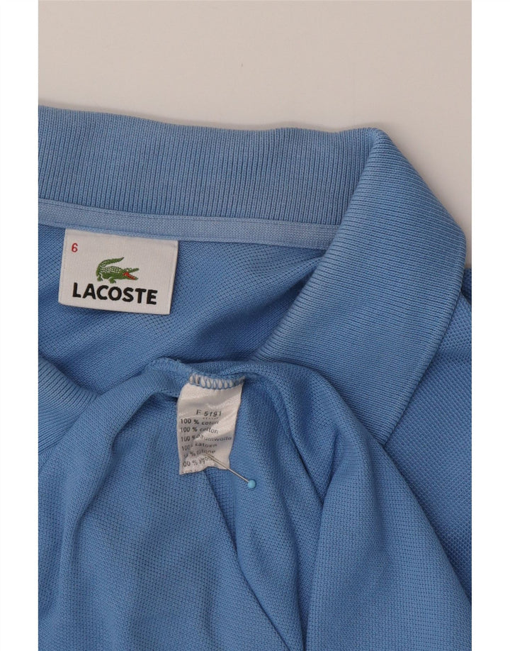 LACOSTE Mens Polo Shirt Size 6 XL Blue Cotton