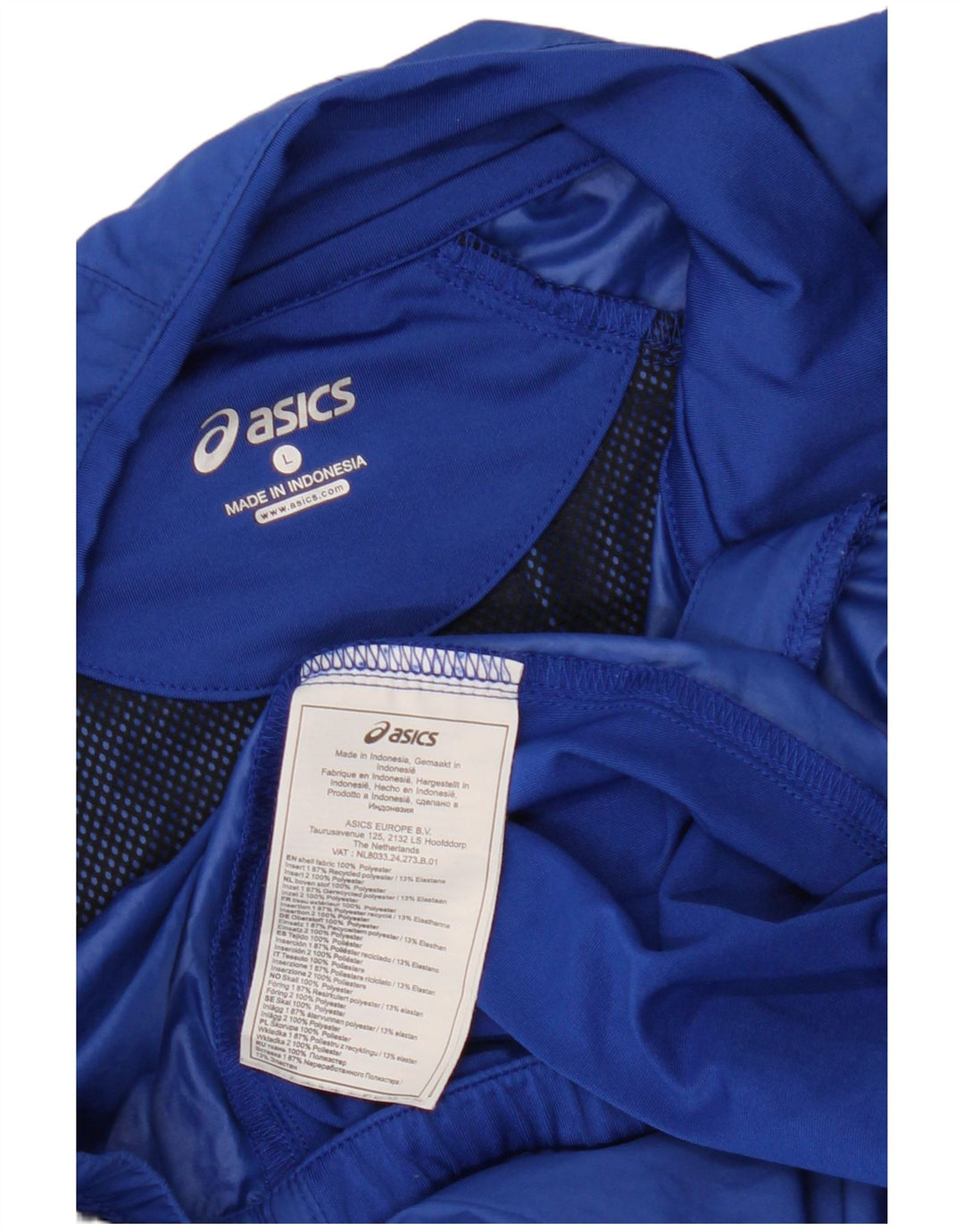 Asics Mens Tracksuit Top Jacket Large Blue Polyester