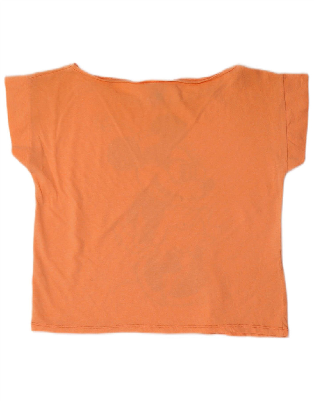 BENETTON Womens Mickey Mouse Crop Graphic T-Shirt Top UK 14 Medium Orange