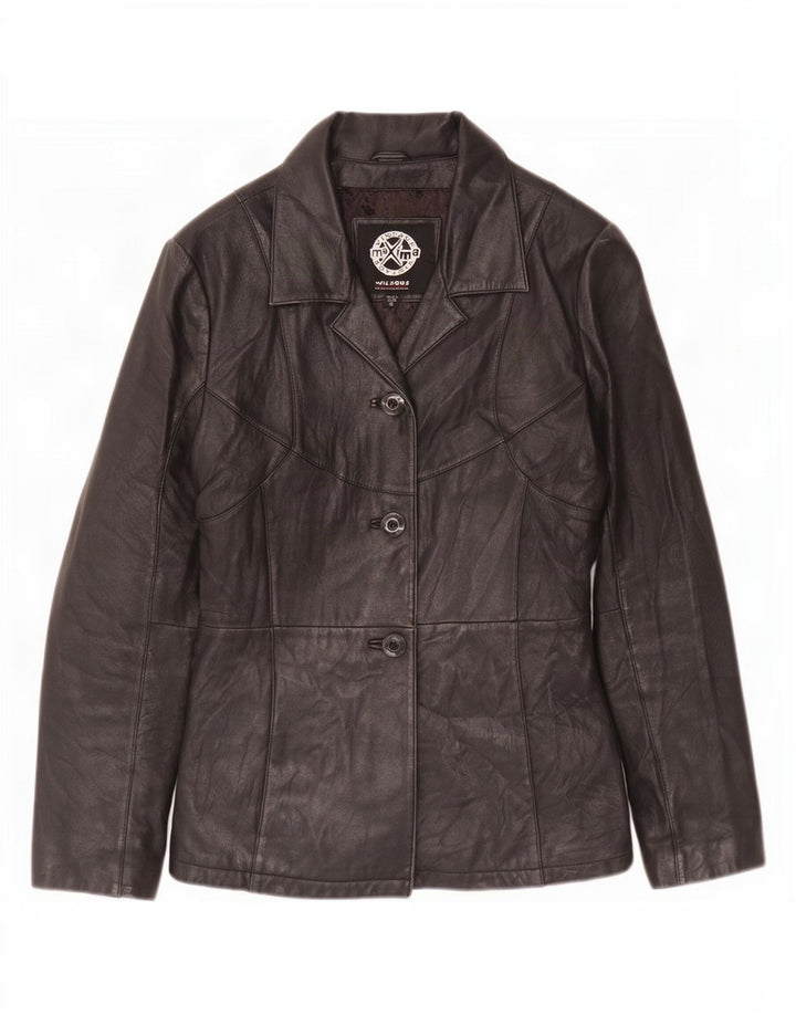 Wilsons Womens Leather Jacket UK 10 Small Black