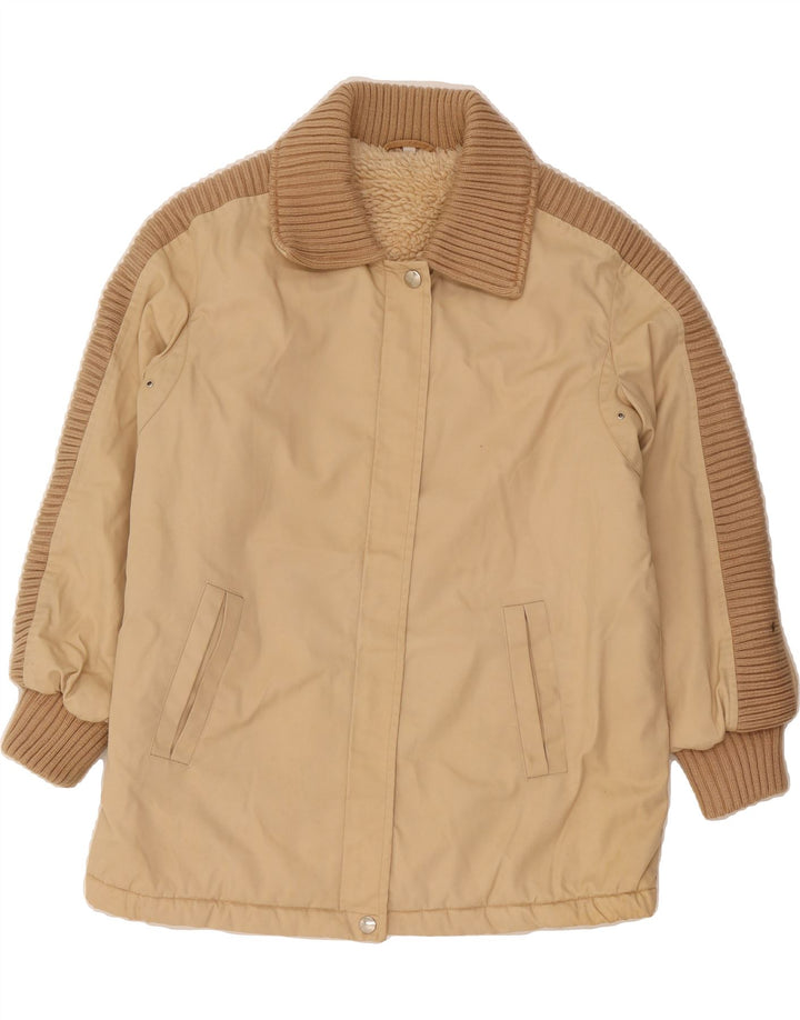 VINTAGE Womens Sherpa Jacket IT 44 Medium Beige Vintage Vintage and Second-Hand Vintage from Messina Hembry 