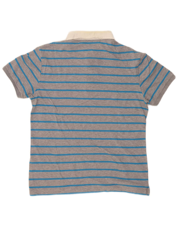 Fred Perry Mens Rugby Polo Shirt XL Grey Striped Cotton