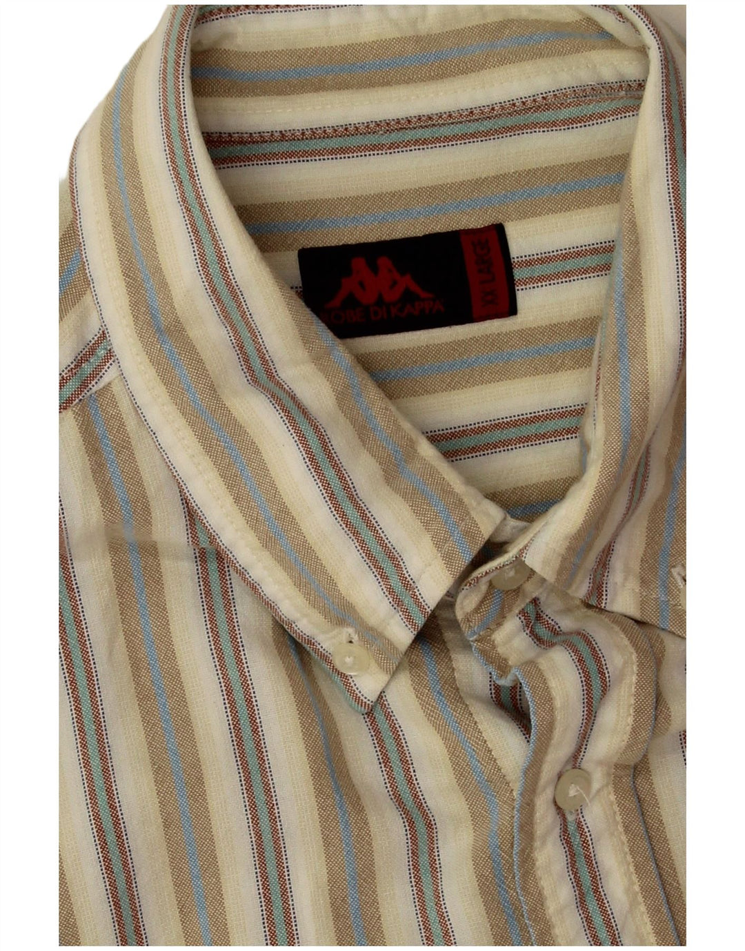 Kappa Mens Shirt 2XL Beige Striped