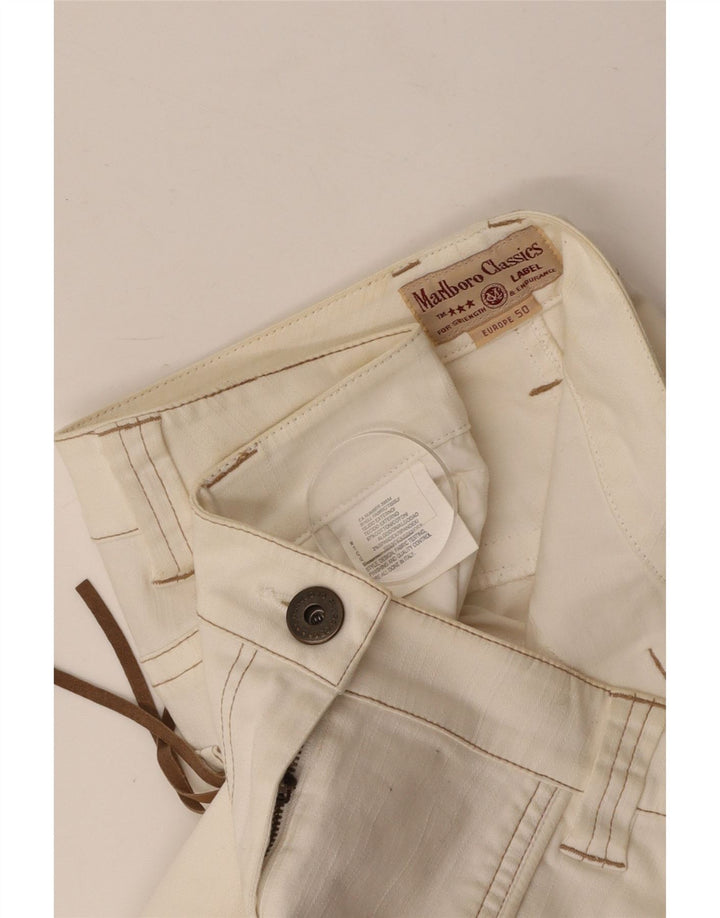 MARLBORO CLASSICS Womens High Waist Mini Skirt EU 50 3XL W36  White Cotton