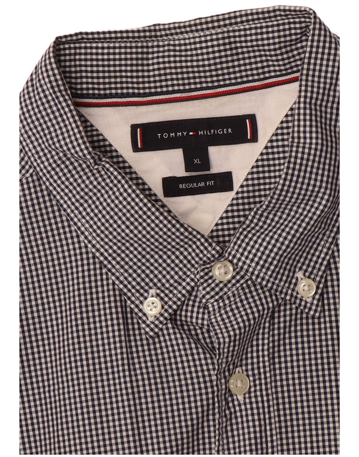 TOMMY HILFIGER Mens Regular Fit Shirt XL Grey Gingham