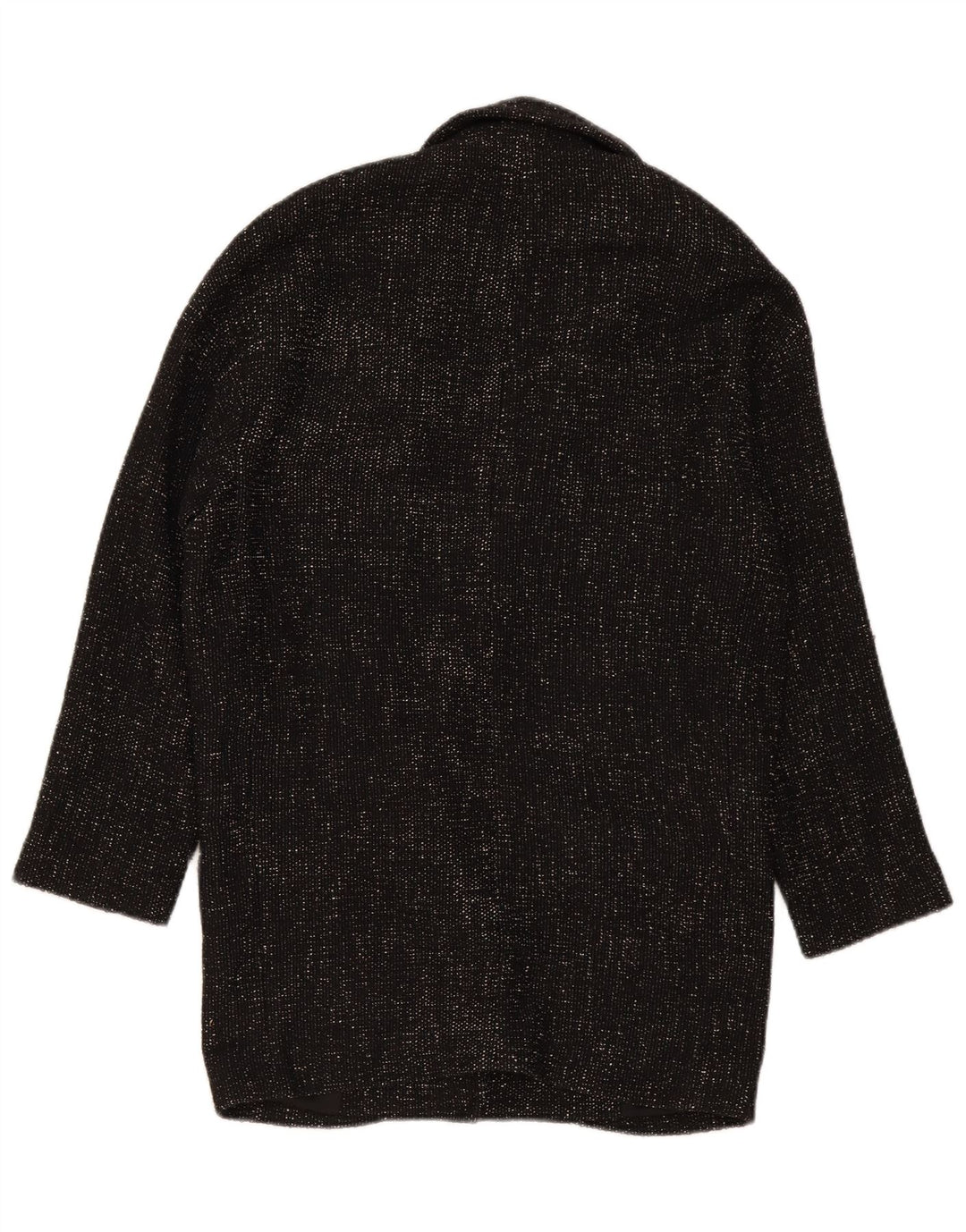 Zara Womens Oversized Double Breasted Coat UK 6 XS Black Polyester