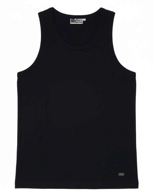 Asics Womens Vest Top UK 12 Medium Navy Blue Cotton